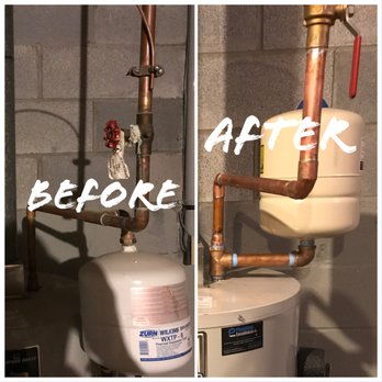 Buddy’s Plumbing Excellence - Expansion tank and valve robustly brought to code for safe operation of client's new water heater. - Plumbing Near Me - Copley, Ohio Buddy’s Plumbing Excellence - Expansion tank and valve robustly brought to code for safe operation of client's new water heater. - Plumbing Near Me - Copley, Ohio