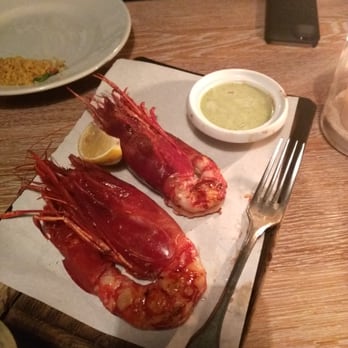 Neni Berlin - HUGE Shrimp...These Prawns/Shrimp are awesome. Look at Fork for size comparison. - Israeli Near Me - Berlin, BE Neni Berlin - HUGE Shrimp...These Prawns/Shrimp are awesome. Look at Fork for size comparison. - Israeli Near Me - Berlin, BE