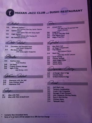 Menu photo 2 Maxan Jazz Club Las Vegas, NV Menu photo 2 Maxan Jazz Club Las Vegas, NV
