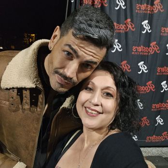 Rooster T Feathers Comedy Club - Me with comedian and reality star Sarper Guven. - Comedy Clubs Near Me - Sunnyvale, California Rooster T Feathers Comedy Club - Me with comedian and reality star Sarper Guven. - Comedy Clubs Near Me - Sunnyvale, California
