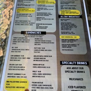 Zeller’s Riverside Bar & Grill - Menu - Bars Near Me - Otis, Oregon