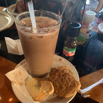 Empire Cafe - Mocha iced coffee with espresso and a Peanutbutter cookie - Breakfast & Brunch Near Me - Houston, Texas Empire Cafe - Mocha iced coffee with espresso and a Peanutbutter cookie - Breakfast & Brunch Near Me - Houston, Texas