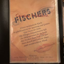 Fischers - Titel der Speisekarte