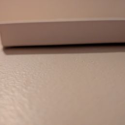 No caulking on the bottom portion of the new casing trim. No caulking on the bottom portion of the new casing trim.