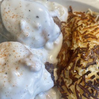 Village Inn - Biscuits & Gravy with Hasbrowns - Breakfast & Brunch Near Me - West Des Moines, Iowa Village Inn - Biscuits & Gravy with Hasbrowns - Breakfast & Brunch Near Me - West Des Moines, Iowa