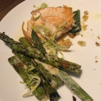 Manhattan Beach Post - Seared salmon and asparagus. This was a serving of those two dishes after the salmon was split 3 ways and the asparagus was split 4 ways. - New American Near Me - Manhattan Beach, California Manhattan Beach Post - Seared salmon and asparagus. This was a serving of those two dishes after the salmon was split 3 ways and the asparagus was split 4 ways. - New American Near Me - Manhattan Beach, California