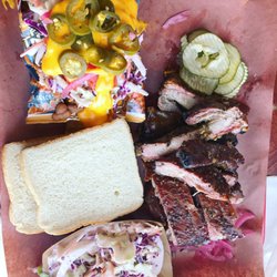 Spare ribs and Frito pie w/ slaw