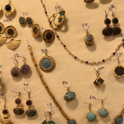 Cotton Club - Earrings with semiprecious stones and Roman coins