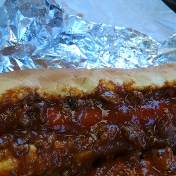 Baby AL's - Hubby's delicious looking chili-dog, very well seasoned. - Hot Dogs Near Me - Lilburn, Georgia Baby AL's - Hubby's delicious looking chili-dog, very well seasoned. - Hot Dogs Near Me - Lilburn, Georgia