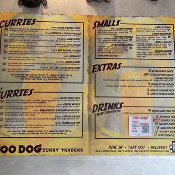 Foo Dog Curry Traders - Menu - Vegan Near Me - Jacksonville, Florida