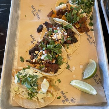 Mas Taco Bar - Ordered 3 different types of tacos. - Breakfast & Brunch Near Me - Folsom, California Mas Taco Bar - Ordered 3 different types of tacos. - Breakfast & Brunch Near Me - Folsom, California