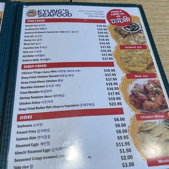 Kyung's Seafood - Menu - May 2023 - Seafood Near Me - Honolulu, Hawaii