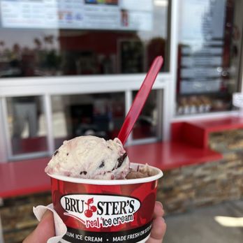 Bruster's Real Ice Cream - My small white raspberry truffle and rocky road - Desserts Near Me - Whittier, California Bruster's Real Ice Cream - My small white raspberry truffle and rocky road - Desserts Near Me - Whittier, California