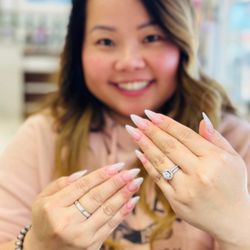 Princess Spa and Nails - Classic nude with silver hologram Ombre