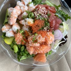 Blue Fish Hawaii Poke Bowl - 8. Blue Ocean Create Your Bowl with 3 Protein shrimp, marinated tuna and salmon