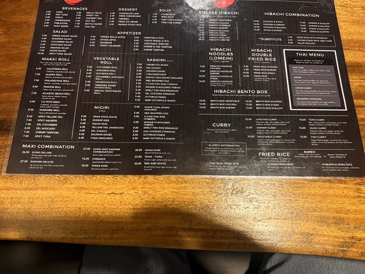 Menu photo 1 Tokyo Thai Sushi Hibachi Vienna, WV Menu photo 1 Tokyo Thai Sushi Hibachi Vienna, WV