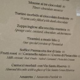 Dessert Menu Dessert Menu