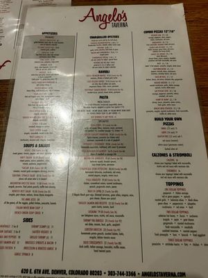 Menu photo 2 Angelo’s Taverna Denver, CO Menu photo 2 Angelo’s Taverna Denver, CO