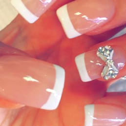 French tip plus rhinestone by Ricky French tip plus rhinestone by Ricky