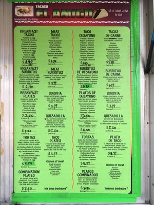 Menu photo 5 Tacaso El Amigo Austin, TX