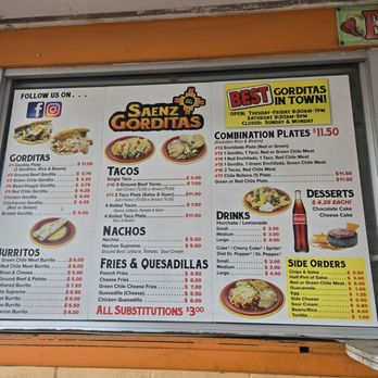 Saenz Gorditas - Menu! - Mexican Near Me - Las Cruces, New Mexico Saenz Gorditas - Menu! - Mexican Near Me - Las Cruces, New Mexico