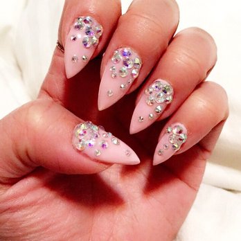 Galaxy Nails - Real Swarovski crystals, stayed on until my next fill (almost 4 weeks later!!) - Nail Salons Near Me - Newington, Connecticut