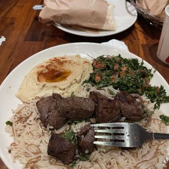 Open Sesame - FILET MIGNON KABOB * Grass-fed Filet, Parsley, onion, sumac, basmati rice $35 - Mediterranean Near Me - Long Beach, California