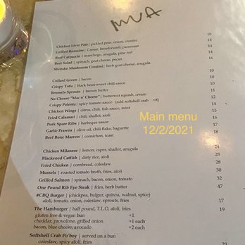 Mua - Menu - Bars Near Me - Oakland, California Mua - Menu - Bars Near Me - Oakland, California