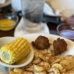 Deland Fish House - Gulf Shrimp with Corn and Hushpuppies