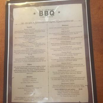 Old Armory BBQ - Menu 1 - Barbeque Near Me - Decorah, Iowa