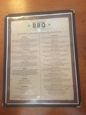 Menu photo 2 Old Armory BBQ Decorah, IA