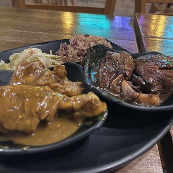 The Island Spot - 3 meat Combo: Jerk chicken, Curry Chicken, and Brown Stew Chicken - Caribbean Near Me - Carrollton, Texas The Island Spot - 3 meat Combo: Jerk chicken, Curry Chicken, and Brown Stew Chicken - Caribbean Near Me - Carrollton, Texas
