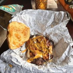 Burgers For Life - Bacon cheeseburger with homemade BBQ/Mustard sauce! One of the best burgers I've ever had