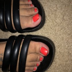 J&J Nails & Spa - You can see the black outlining from the previous polish that I had and due to bad customer service I wasn't able to the get clear topcoat