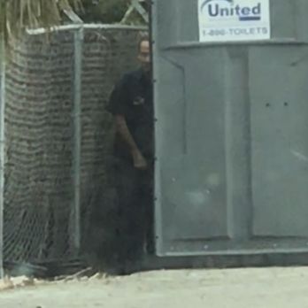 Tire Kingdom - Employee urinating OUTSIDE of the port o potty. - Tires Near Me - Naples, Florida Tire Kingdom - Employee urinating OUTSIDE of the port o potty. - Tires Near Me - Naples, Florida