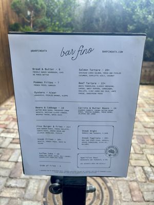 Menu photo 6 Bar Fino Austin, TX