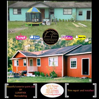 Luxx Fixx Remodeling - Beautiful Exterior paint job, trim repair and installation - General Contractors Near Me - Houston, Texas