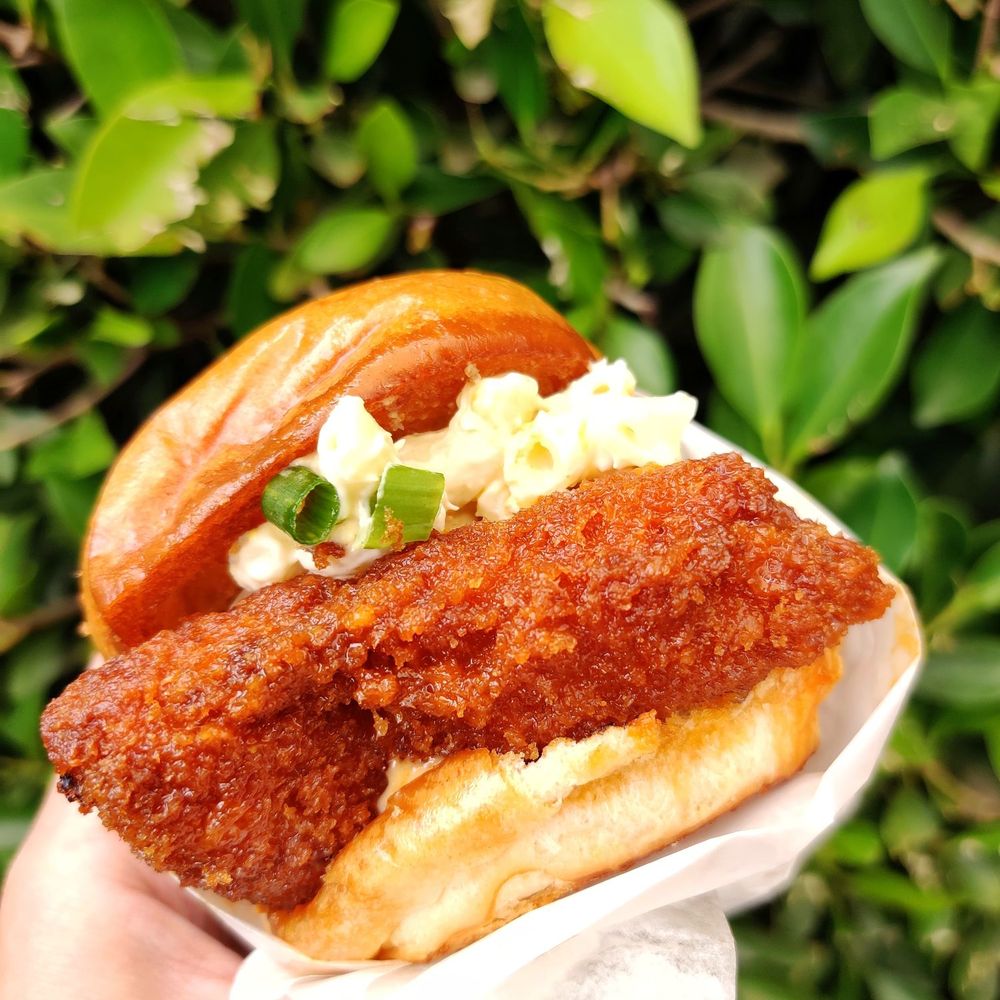 Shootz - Hot Kimchi Butter Katsu Chicken Sandwich - Hawaiian Near Me - Stanton, California Shootz - Hot Kimchi Butter Katsu Chicken Sandwich - Hawaiian Near Me - Stanton, California