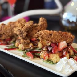 Fried Chicken and Strawberry Waffle
