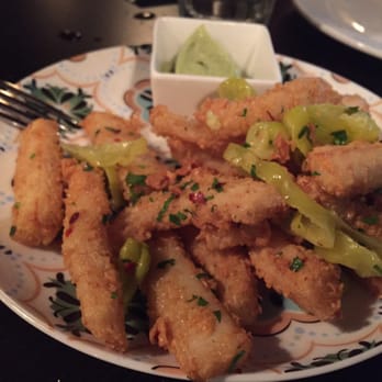 Kowloon East Kitchen - Calamari (with some kind of spice) and avocado dip - yum - Cafes Near Me - Hong Kong, HK
