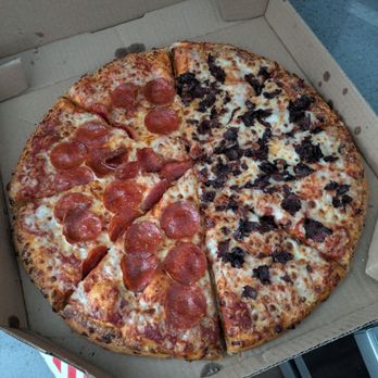 Domino's Pizza - Large half pepperoni half Philly steak - Pizza Near Me - Shoreline, Washington