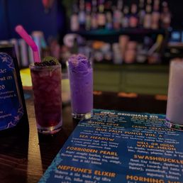 Drink menu and sample flight