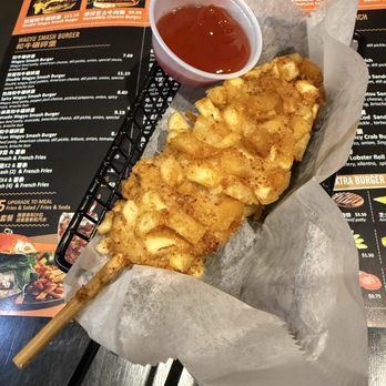 Hangover Burger - Potato corn dog - Burgers Near Me - Brooklyn, New York