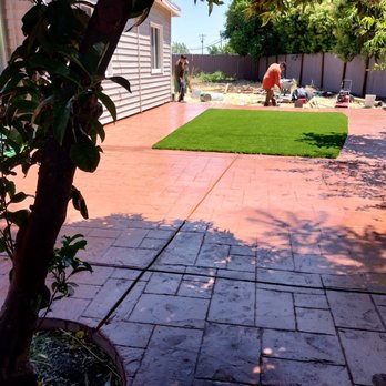 Eagle Concrete - Patio back yard stamp concrete - Masonry/Concrete Near Me - San Leandro, California