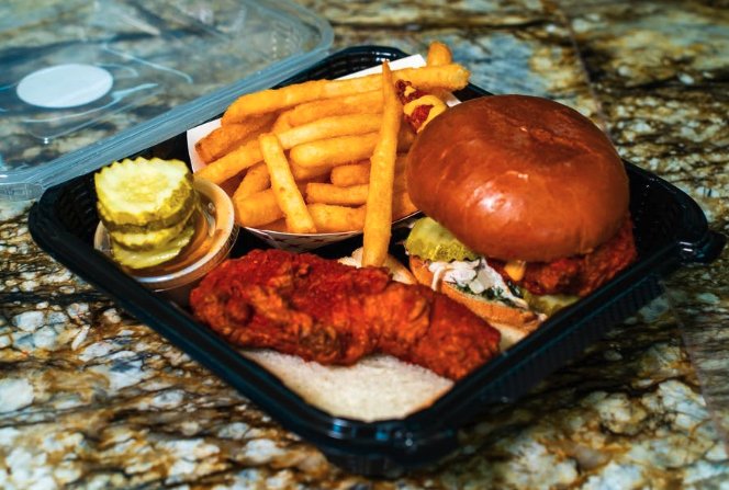 Food from Queens Hot Chicken