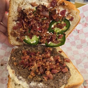 Say Cheese 810 - Smash burger with bacon and jalapeno - Comfort Food Near Me - Flint, Michigan
