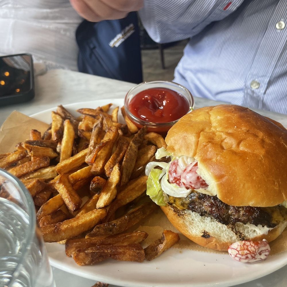 Waypoint - Their famous 1/2 pound burger; pretty tasty. Fries not very crispy - Bars Near Me - Cambridge, Massachusetts Waypoint - Their famous 1/2 pound burger; pretty tasty. Fries not very crispy - Bars Near Me - Cambridge, Massachusetts