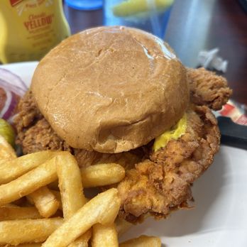 Kiki's Egg House - Fries done crispy as requested (hear that, Fords garage?!), perfectly breaded and seasoned pork tenderloin. - Breakfast & Brunch Near Me - Fort Meade, Florida