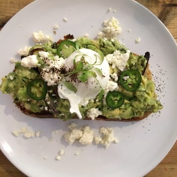 Threefold Cafe - Smashed avo, so good. (The jalapeños don't come on this; I stole them from my husband's rice bowl). - Breakfast & Brunch Near Me - Coral Gables, Florida Threefold Cafe - Smashed avo, so good. (The jalapeños don't come on this; I stole them from my husband's rice bowl). - Breakfast & Brunch Near Me - Coral Gables, Florida