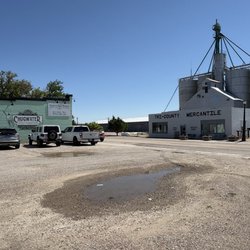 Chugwater Soda Fountain - Parking lot with a view of the Mercantile across the street